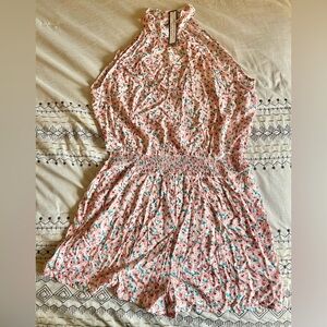 NWT Abela Story + Co Floral Halter Neck Romper